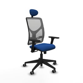PIQUERAS Y CRESPO Silla de oficina Motilla Azul y Gris con mecanismo Sincro