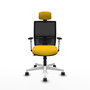 PIQUERAS Y CRESPO Silla de oficina Yunquera con mecanismo Sincro/Traslack, Amarillo y Negro