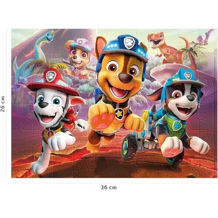 Nathan Puzzle Paw Patrol al rescate de los dinosaurios 60 piezas para niños a partir de 6 años Rompecabezas