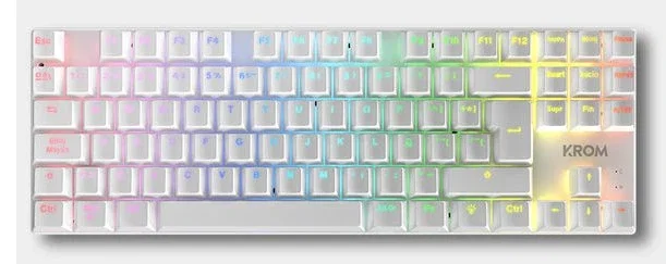 Krom Klass Pack Gaming 4 en 1 RGB Blanco (Teclado, Ratón, Auriculares y Alfombrilla)