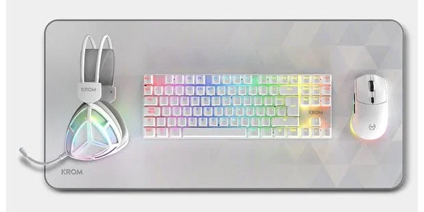 Krom Klass Pack Gaming 4 en 1 RGB Blanco (Teclado, Ratón, Auriculares y Alfombrilla)