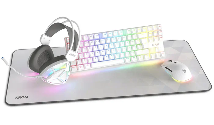 Pack gaming krom klass teclado rgb + ratÓn Óptico rgb + alfombrilla + auriculares rgb