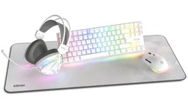 Krom Klass Pack Gaming 4 en 1 RGB Blanco (Teclado, Ratón, Auriculares y Alfombrilla)