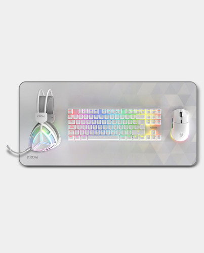 Krom Klass Pack Gaming 4 en 1 RGB Blanco con Teclado Mecánico Krom Klass Pack Gaming 4 en 1 RGB Blanco con Teclado Mecánico