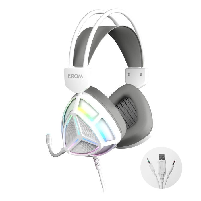 Krom Klass Pack Gaming 4 en 1 RGB Blanco con Teclado Mecánico Krom Klass Pack Gaming 4 en 1 RGB Blanco con Teclado Mecánico