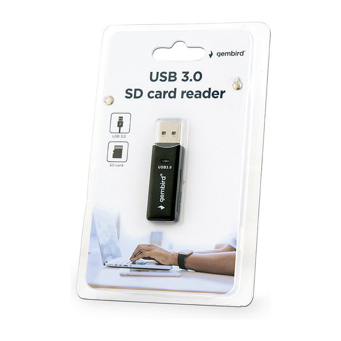 Gembird UHB-CR3-01 Lector de Tarjetas All-in-One USB 3.0 Compatible con SD, SDHC, SDXC, MicroSDXC y MiniSDHC - Negro