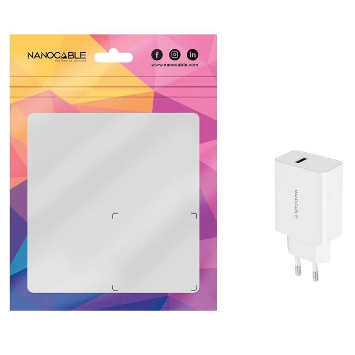 Nanocable Cargador USB-A 5V/2.1A Blanco