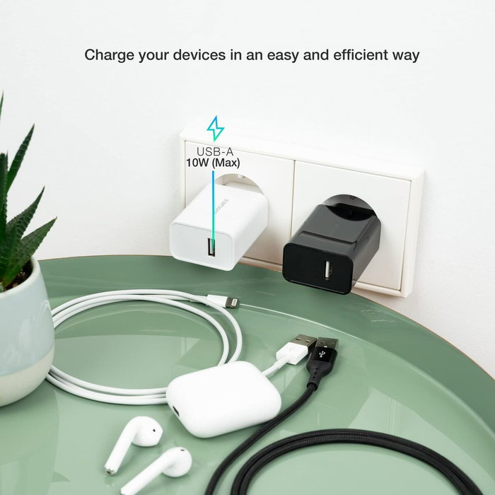 Nanocable Cargador USB-A 5V/2.1A Blanco