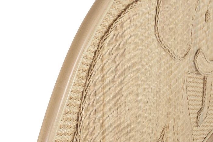 DKD Home Decor Cabecero Cama Ratán Balines Natural 153 x 149 cm
