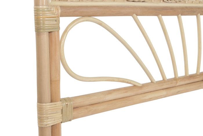 DKD Home Decor Cabecero Cama Ratán Balines Natural 153 x 149 cm