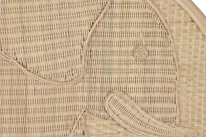 DKD Home Decor Cabecero Cama Ratán Balines Natural 153 x 149 cm