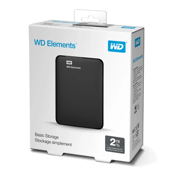 Western Digital Elements Portable 2 TB 2.5 pulg. USB 3.0 Negro Western Digital Elements Portable 2 TB 2.5 pulg. USB 3.0 Negro