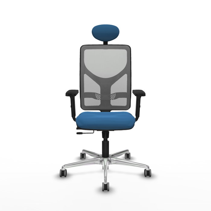 PIQUERAS Y CRESPO Silla de oficina Motilla con mecanismo Sincro/Traslack Azul claro y Gris
