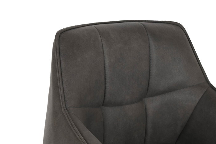 DKD Home Decor Silla Loft Marron Oscuro Negro Microfibra Metal 60 x 84 x 60 cm