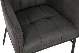 DKD Home Decor Silla Loft Marron Oscuro Negro Microfibra Metal 60 x 84 x 60 cm