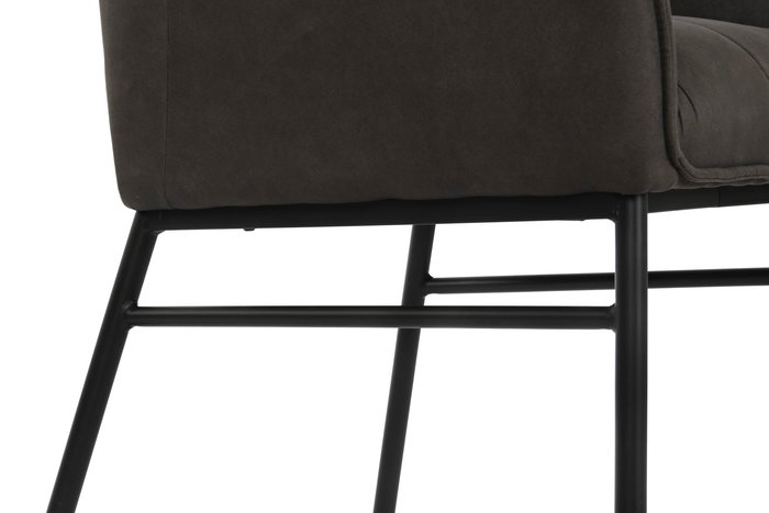 DKD Home Decor Silla Loft Marron Oscuro Negro Microfibra Metal 60 x 84 x 60 cm