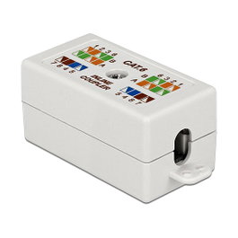 DeLOCK 86167 Caja de conexión para cables de red Cat.6 UTP LSA sin herramientas, Blanco
