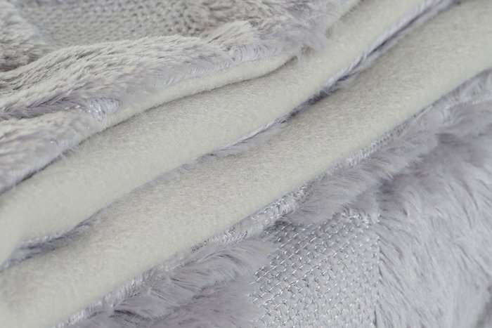 DKD Home Decor Manta Sofa Urban Diamond 2c24 Gris Claro Poliester 170 x 130 cm (2 Unidades)