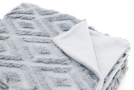 DKD Home Decor Manta Sofa Urban Diamond 2c24 Gris Claro Poliester 170 x 130 cm (2 Unidades)