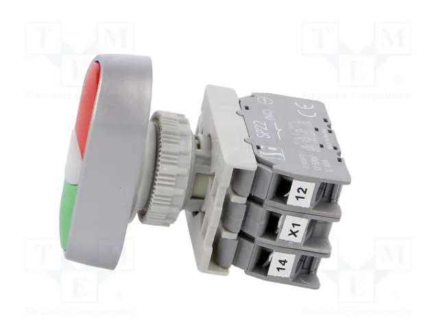 SPAMEL Interruptor Doble de 22mm con LED Rojo/Verde