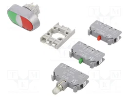 SPAMEL Interruptor Doble de 22mm con LED Rojo/Verde