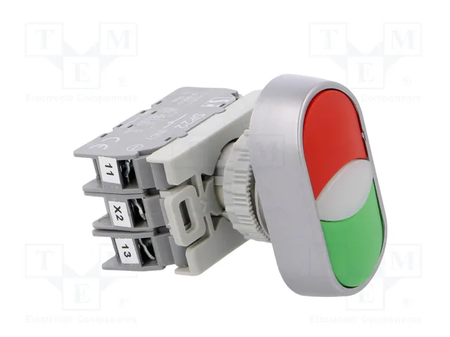 SPAMEL Interruptor Doble de 22mm con LED Rojo/Verde
