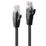 Lindy 48078 Cable de Red Cat6 U/UTP 2 m Negro, Conectores RJ-45 Chapados en Oro, Velocidad Gigabit Ethernet 1000 Mbit/s, Cable de Red Ethernet para Redes