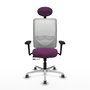 PIQUERAS Y CRESPO Silla de oficina Zulema con mecanismo Sincro/Traslack, Morado y Blanco