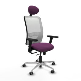 PIQUERAS Y CRESPO Silla de oficina Zulema con mecanismo Sincro/Traslack, Morado y Blanco