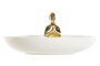 DKD Home Decor Bandeja Vaciabolsillos Glam Blanco Dorado Cerámica 11 x 11 x 6.5 cm (6 Unidades)