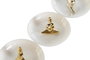 DKD Home Decor Bandeja Vaciabolsillos Glam Blanco Dorado Cerámica 11 x 11 x 6.5 cm (6 Unidades)
