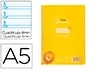 Liderpapel Cuaderno Espiral A5 Pautaguía Tapa Plástico 80 Hojas 90gr Cuadro Pautado 4mm con Margen Color Amarillo