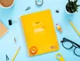 Liderpapel Cuaderno Espiral A5 Pautaguía Tapa Plástico 80 Hojas 90gr Cuadro Pautado 4mm con Margen Color Amarillo