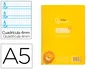 Liderpapel Cuaderno Espiral A5 Pautaguía Tapa Plástico 80 Hojas 90gr Cuadro Pautado 4mm con Margen Color Amarillo