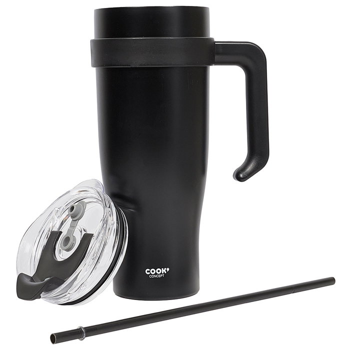 Cook Concept Mug Térmico Miami Monoc. 1,2 L - Acero Inoxidable, Mantiene Bebidas Frías y Calientes por 6 Horas, Ideal para Deportistas y Viajes