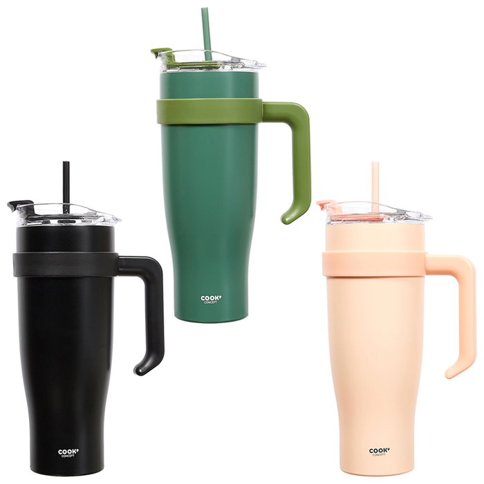 Cook Concept Mug Térmico Miami Monoc. 1,2 L - Acero Inoxidable, Mantiene Bebidas Frías y Calientes por 6 Horas, Ideal para Deportistas y Viajes