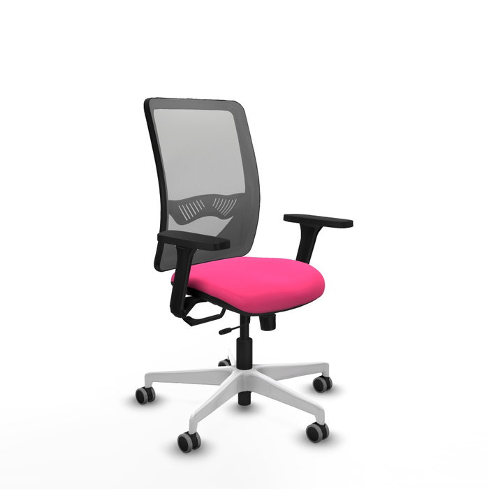 PIQUERAS Y CRESPO Silla de oficina Zulema Rosa y Gris con Brazos 3D PIQUERAS Y CRESPO Silla de oficina Zulema Rosa y Gris con Brazos 3D