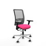 PIQUERAS Y CRESPO Silla de oficina Zulema Rosa y Gris con Brazos 3D