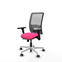 PIQUERAS Y CRESPO Silla de oficina Zulema Rosa y Gris con Brazos 3D