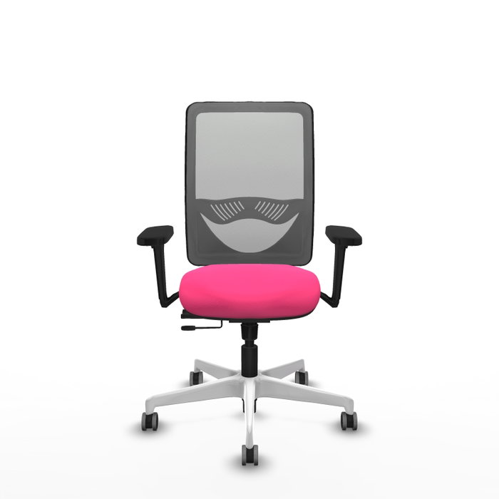 PIQUERAS Y CRESPO Silla de oficina Zulema Rosa y Gris con Brazos 3D PIQUERAS Y CRESPO Silla de oficina Zulema Rosa y Gris con Brazos 3D