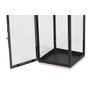 DKD Home Decor Set de 2 Farolas de Acero y Cristal Negro