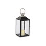 DKD Home Decor Set de 2 Farolas de Acero y Cristal Negro