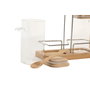 DKD Home Decor Set de 2 Especiere de Cristal y Bambú 260ml