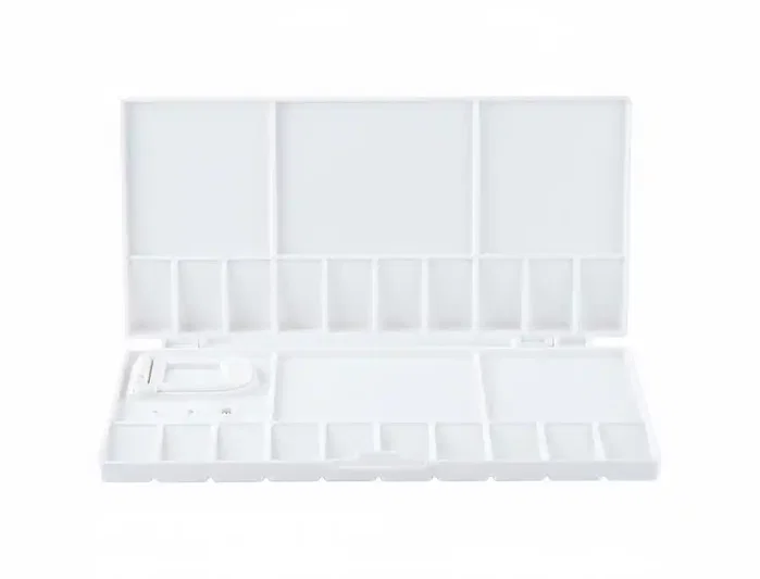 Liderpapel Paleta de plástico plegable con tapa y agujero para el pulgar 20x10x1,8 cm