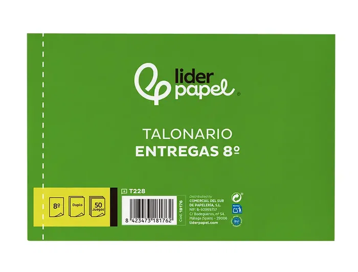 Liderpapel T228 Talonario Entregas 8º Original y Copia Apaisado