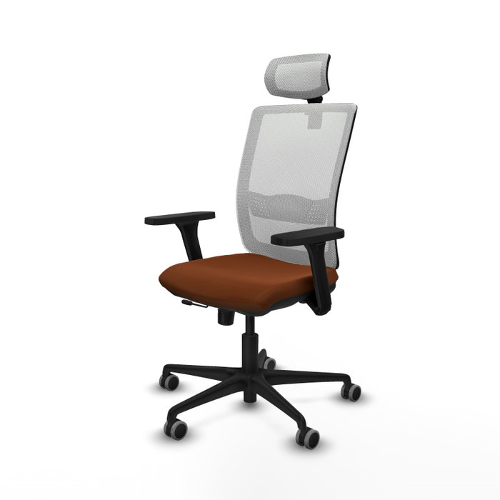 PIQUERAS Y CRESPO Silla de oficina Haches con mecanismo Sincro/Traslack, Marrón y Blanco PIQUERAS Y CRESPO Silla de oficina Haches con mecanismo Sincro/Traslack, Marrón y Blanco