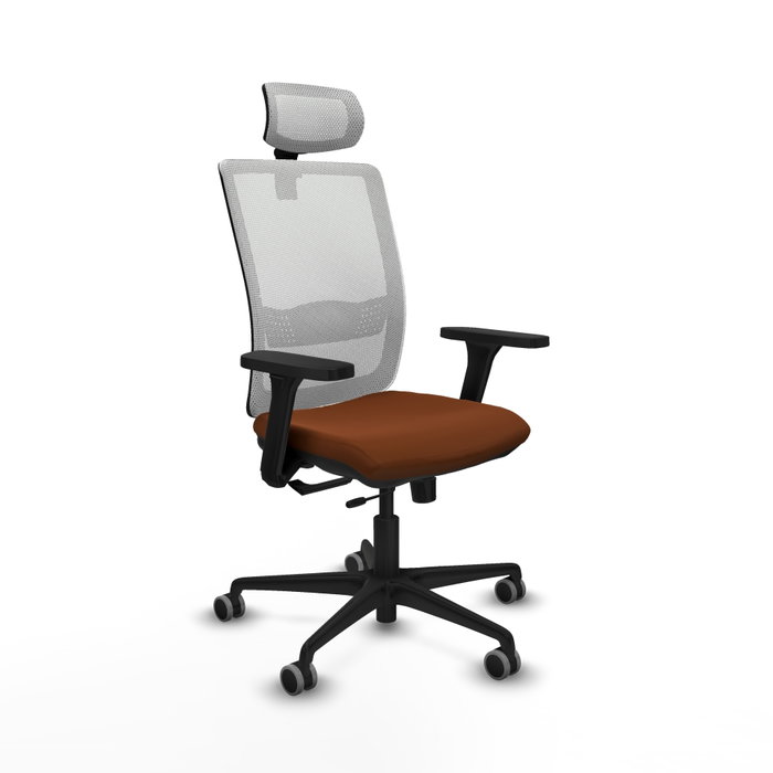 PIQUERAS Y CRESPO Silla de oficina Haches con mecanismo Sincro/Traslack, Marrón y Blanco PIQUERAS Y CRESPO Silla de oficina Haches con mecanismo Sincro/Traslack, Marrón y Blanco