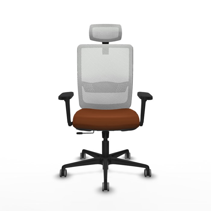 PIQUERAS Y CRESPO Silla de oficina Haches con mecanismo Sincro/Traslack, Marrón y Blanco PIQUERAS Y CRESPO Silla de oficina Haches con mecanismo Sincro/Traslack, Marrón y Blanco