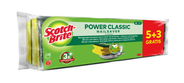 SCOTCH-BRITE® Estropajo Salvauñas Clásico 5+3 Gratis