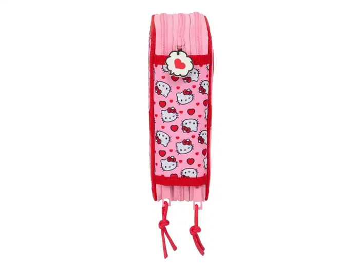 Safta Plumier Escolar Hello Kitty Triple Cremallera con 37 Piezas, 195x125x55 mm